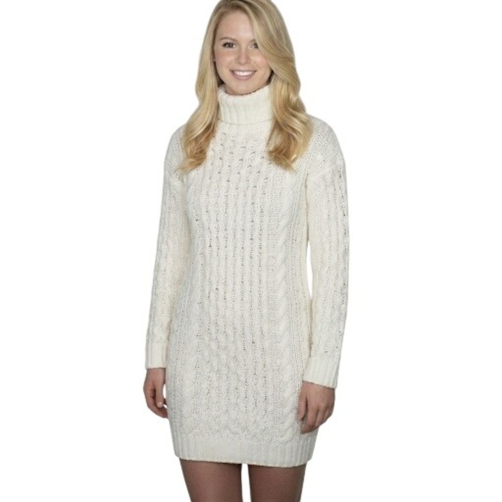 525 Sweater Womens XS White Cable Knit Turtleneck Long Sleeve Pullover Casual - Picture 1 of 10